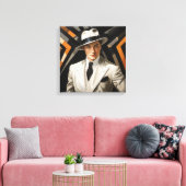 Art Deco Glam: Gold Man Leinwanddruck (Insitu (Wohnzimmer))