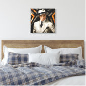 Art Deco Glam: Gold Man Leinwanddruck (Insitu (Schlafzimmer))