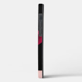 Art Deco Glam Lady Monogram Initial Schwarz Pink Case-Mate iPhone Hülle (Rückseite / Links)