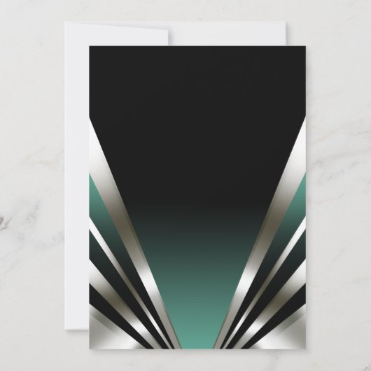 Art Deco Glam Nouveau Save the Date | Aquamarin (Rückseite)