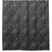 Art Deco Glam Schwarz Muster Duschvorhang (Vorderseite)