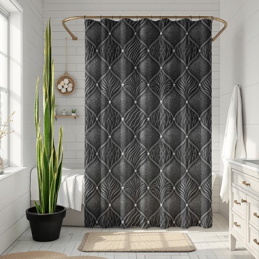 Art Deco Glam Schwarz Muster Duschvorhang