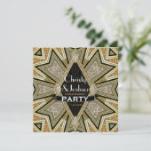 Art Deco Glam Sparkle Einladung (Stehend Vorderseite)