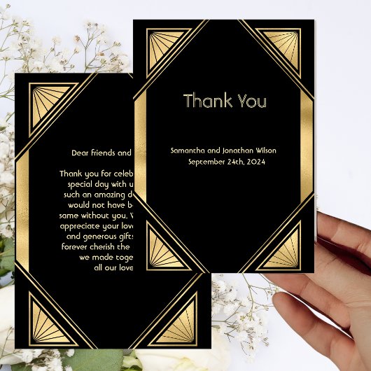 Art Deco Glam Vintag Danke Karte