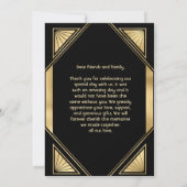 Art Deco Glam Vintag Danke Karte (Rückseite)