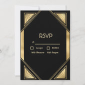 Art Deco Glam Vintag RSVP Karte (Vorderseite)
