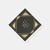 Art Deco Glam Vintage Hochzeit Abendessen Cocktail Serviette (Ecke)