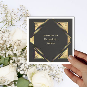 Art Deco Glam Vintage Hochzeit Abendessen Cocktail Serviette