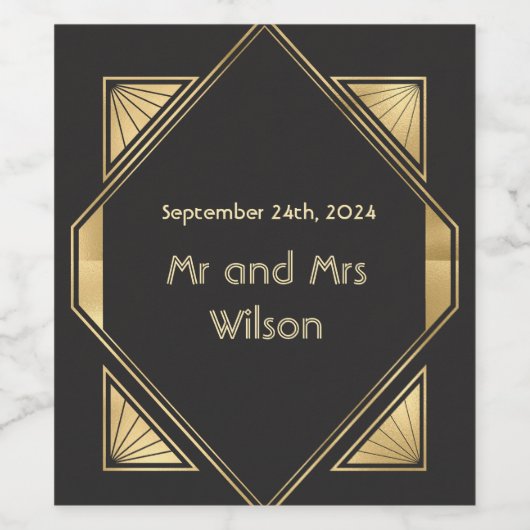 Art Deco Glam Wine tasting in der Fattoria Moncucc Weinetikett (Einzelnes Label)