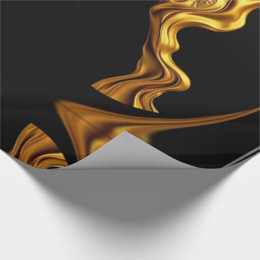 Art Deco Glamour: Abstract Liquid Gold Luxury Gift Geschenkpapier (Ecke)