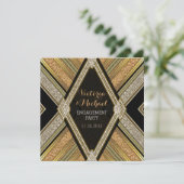 Art-Deco-Glamour-Engagement Partei Einladungen (Stehend Vorderseite)