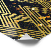 Art Deco Glamour Geometric Muster Monogram Poster (Ecke)