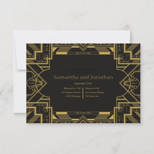 Art Deco Glamour Gold auf der Black Probe Card (Vorderseite)