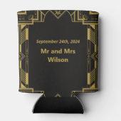 Art Deco Glamour Gold im Schwarzen Meer Dosenkühler (Rückseite)