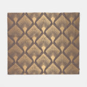 Art-Déco-Glamour: Goldene Skalen. Fleecedecke (Vorderseite (Horizontal))