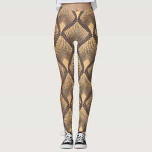 Art-Déco-Glamour: Goldene Skalen. Leggings