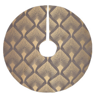 Art-Déco-Glamour: Goldene Skalen. Polyester Weihnachtsbaumdecke