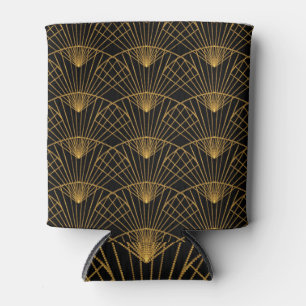 Art Deco Glamour: Goldener Fächer. Dosenkühler