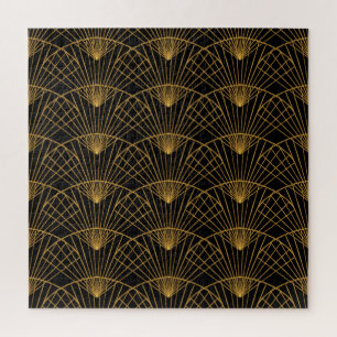 Art Deco Glamour: Goldener Fächer. Puzzle