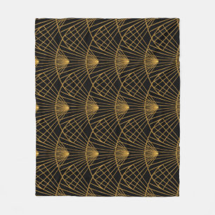 Art Deco Glamour: Goldener Lüfter. Fleecedecke