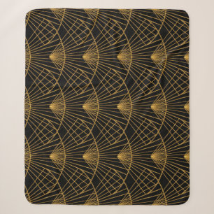 Art Deco Glamour: Goldener Lüfter. Sherpadecke