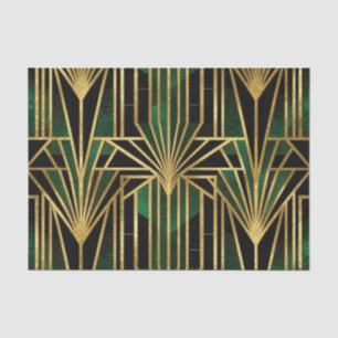 Art Deco Glamour in Smaragd und Gold Seidenpapier