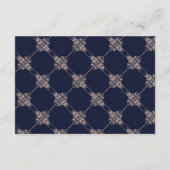 Art Deco Glamour | Navy Blue Blush Guest Details Begleitkarte (Rückseite)