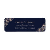 Art Deco Glamour | Navy Blue Rose Gold Address (Vorne)
