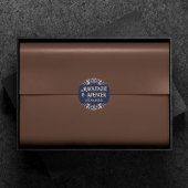 Art Deco Glamour | Navy Blue Rose Gold Wedding Runder Aufkleber