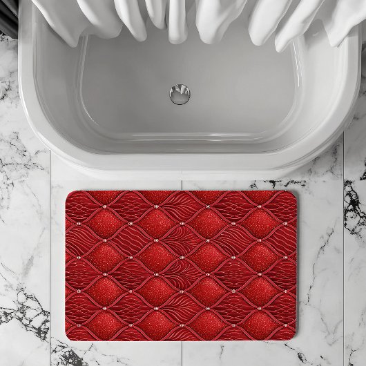 Art Deco Glamour rotes Valentinsmuster Badematte