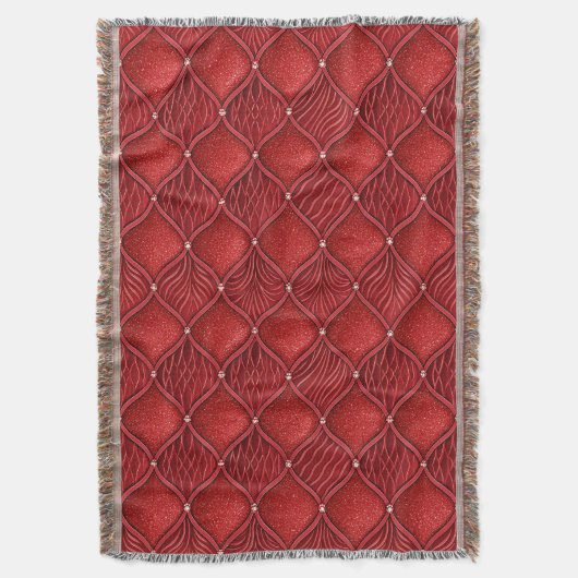 Art Deco Glamour rotes Valentinsmuster Decke (Vorderseite Vertikal)