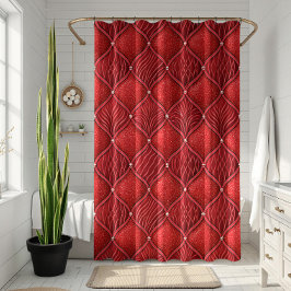Art Deco Glamour rotes Valentinsmuster Duschvorhang