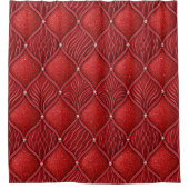 Art Deco Glamour rotes Valentinsmuster Duschvorhang (Vorderseite)