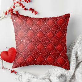 Art Deco Glamour rotes Valentinsmuster Kissen