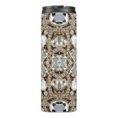 Art Deco Glamour Vintage Mode Beige Gold Thermosbecher (Rückseite)