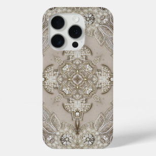 Art Deco Glamour Vintage Mode Grau Beige Case-Mate iPhone Hülle