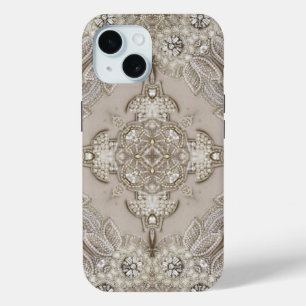 Art Deco Glamour Vintage Mode Grau Beige Case-Mate iPhone Hülle