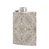 Art Deco Glamour Vintage Mode Grau Beige Flachmann (Links)