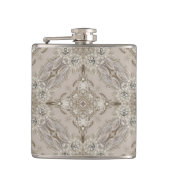 Art Deco Glamour Vintage Mode Grau Beige Flachmann (Vorderseite)