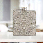Art Deco Glamour Vintage Mode Grau Beige Flachmann<br><div class="desc">Art Deco Glamour Vintag Fashion Gray Beige Mode-Accessoires, Die Kristall Design Details werden in den Kunstwerken simuliert. Bei der Herstellung dieses Produktes werden kein Strass oder Edelsteine verwendet</div>