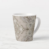 Art Deco Glamour Vintage Mode Grau Beige Milchtasse (Rechte Ecke)