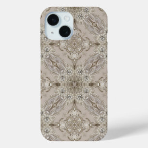 Art Deco Glamouröse Vintage Mode Grau Beige Case-Mate iPhone Hülle