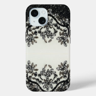 Art Deco Glamouröse Vintage-Mode Schwarz Weiß Blum Case-Mate iPhone Hülle