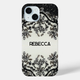 Art Deco Glamouröse Vintage Mode Schwarz Weiß Case-Mate iPhone Hülle