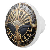 Art Deco Gold Akzente und Black Modern Keramikknauf (Rechts)