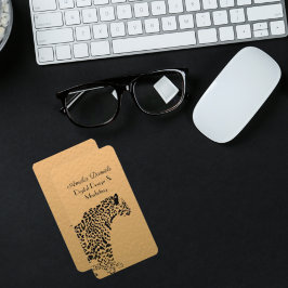 Art deco Gold and Black Jaguar Business Card Visitenkarte
