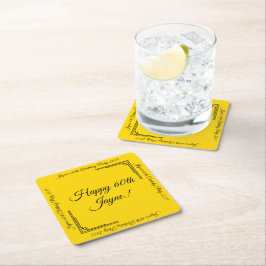 Art Deco Gold auf Black Birthday Party Rechteckiger Pappuntersetzer