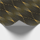 Art Deco Gold auf schwarz Geschenkpapier (Ecke)
