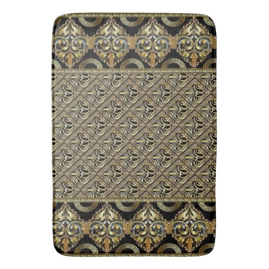 Art Deco Gold Bath Mat Badematte (Vorderseite Vertikal)