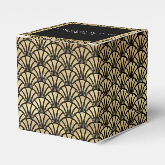 Art Deco Gold Black Gatsby 1920 Geschenkschachtel (Vorderseite)